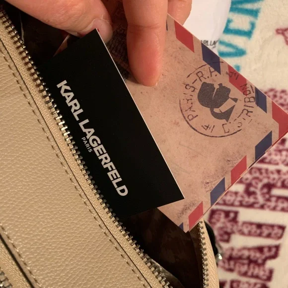 Karl Lagerfeld Paris Beige Crossbody Bag. NWT. - Picture 14 of 16